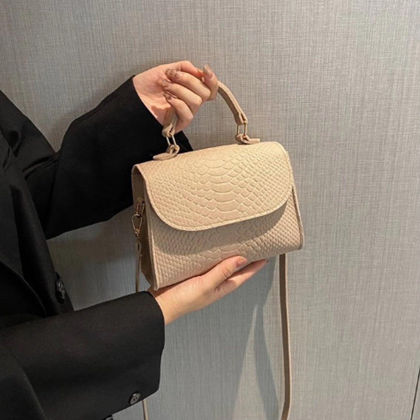 Functional New Underarm Bag Korean Spring Popular Felt Imprint Small Cross Body Bag Small Square Bag Single Shoulder Bag