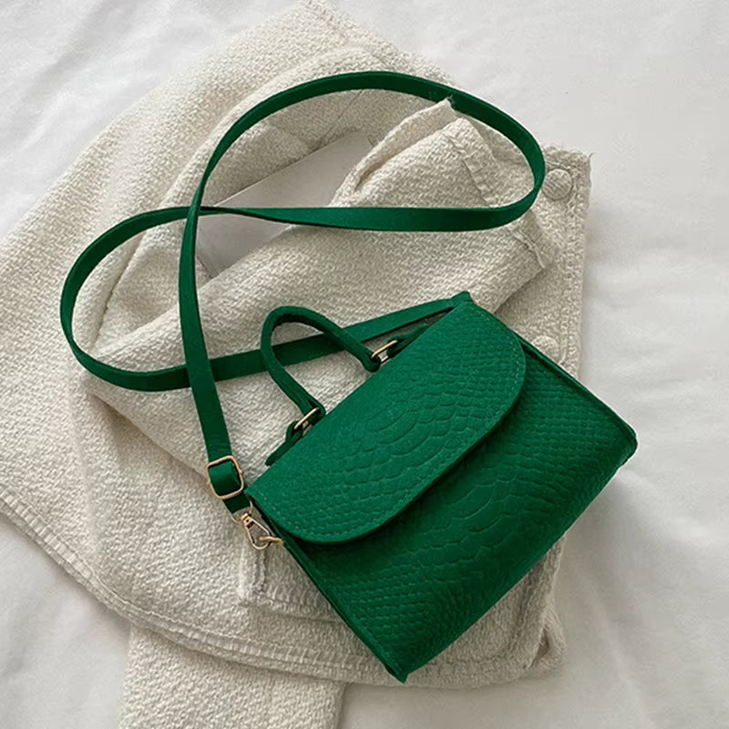 Functional New Underarm Bag Korean Spring Popular Felt Imprint Small Cross Body Bag Small Square Bag Single Shoulder Bag