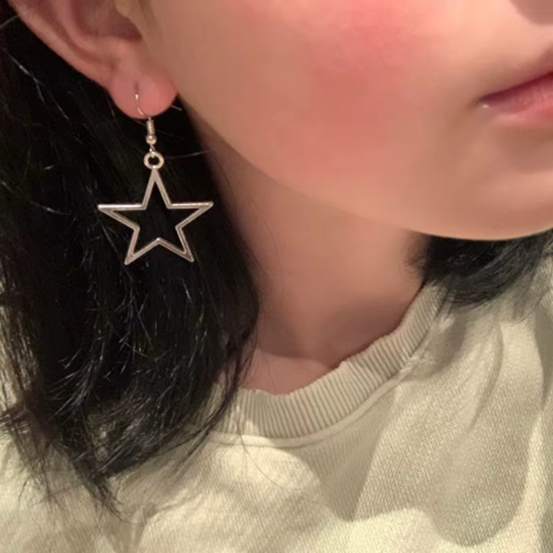 Vintage Star Drop Dangle Earrings for Women Fashion Jewelry Ladies Accessories Party Gift New